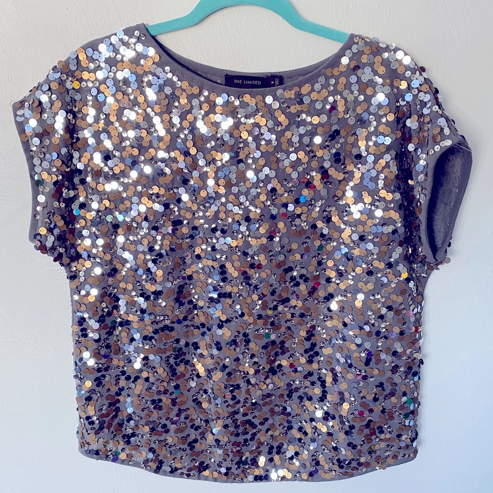 The Limited Full Sequin Shirt Size Medium; Gold, Silver and Bronze Tones